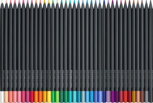 Barevné pastelky Black Edition, 36 barev, trojhranné, FABER-CASTELL 116436