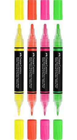 Akrylový popisovač Shake&Paint, 4 neonové barvy, 1,0/3,0 mm, oboustranný, FABER-CASTELL 285505