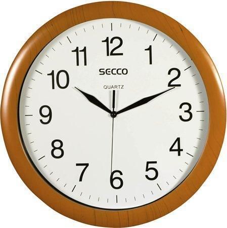 Nástěnné hodiny Sweep Second, rám - imitace dřeva, 33 cm, SECCO