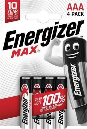 Baterie Max, AAA (mikrotužková), 4 ks, ENERGIZER E300124203/E300124200 ,balení 4 ks