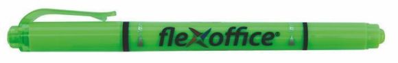Zvýrazňovač HL01, zelená, 1,0/4,0 mm, oboustranný, FLEXOFFICE ,balení 12 ks