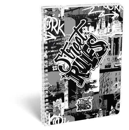 Spirálový sešit Street Rules, A4, linkovaný, 70 listů, LIZZYSULI 7500163001 Spirálový sešit Street Rules, A4, linkovaný, 70 listů, LIZZYSULI 7500163001