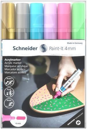 120296 Akrylové popisovače Paint-It 320, sada 6 barev, 4 mm, SCHNEIDER