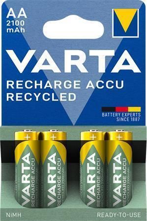 Nabíjecí baterie, AA, tužková, recyklovaná, 4x2100 mAh, VARTA