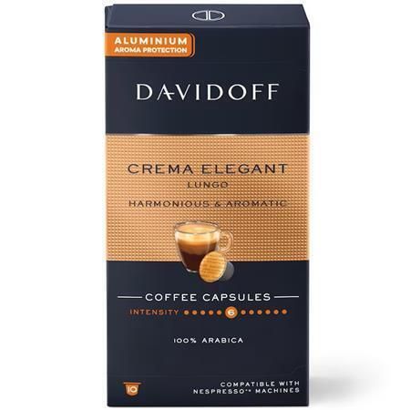 Kávové kapsle Crema Elegant Lungo, 10 ks, DAVIDOFF 522672 ,balení 10 ks