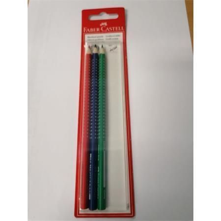 Barevná pastelka Grip 2001, 3 různé barvy, sada, trojhranná, FABER-CASTELL 263231