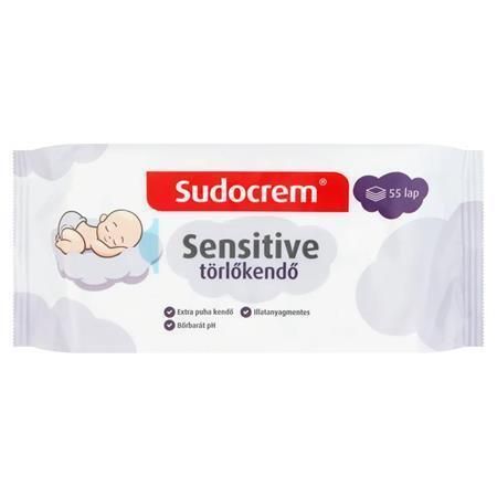 Dětské vlhčené ubrousky Sensitive, 55 ks, SUDOCREM 32026729 ,balení 55 ks