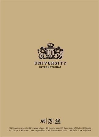 Sešit University International, mix motivů, čtverečkovaný, A5, 48 listů, SHKOLYARYK A5-048-5210K