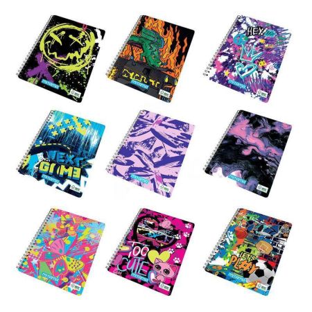 Spirálový sešit Fantasy colours, A4+, linkovaný, 60 listů, music sticker, MITAMA 62620-90071