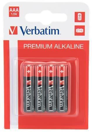 Baterie, AAA (mikrotužková), 4 ks v balení, VERBATIM Premium
