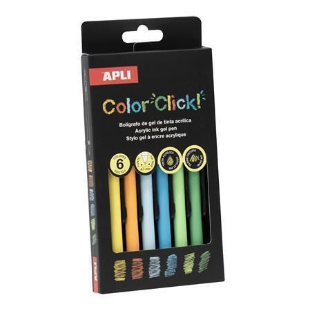 Gelové pero Color Click, Zlatý podzim, 6 barev, 0,7 mm, akrylový inkoust, APLI 20644 Gelové pero Color Click, Zlatý podzim, 6 barev, 0,7 mm, akrylový inkoust, APLI 20644