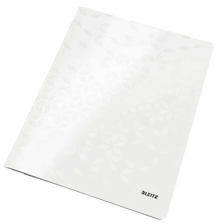 Desky s rychlovazačem WOW, bílá, lesklé, polaminovaný karton, A4, LEITZ