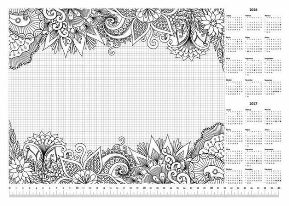 Podložka na stůl Květy, A3, 410x297 mm, s omalovánkou, 2025/2026, PANTA PLAST Podložka na stůl Květy, A3, 410x297 mm, s omalovánkou, 2025/2026, PANTA PLAST