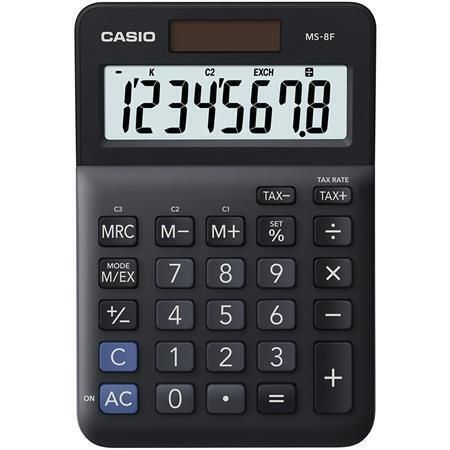 Kalkulačka MS-8 F, černá, stolní, 8 číslic, CASIO