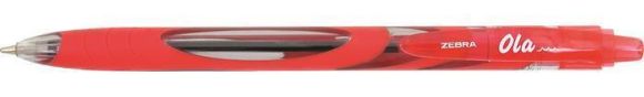 13943 Kuličkové pero OLA, červená, 0,27 mm, stiskací mechanismus, ZEBRA