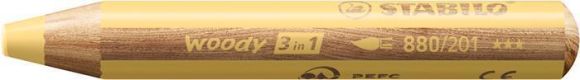Barevné pastelka Woody, pastelová žlutá, maxi, 3v1 – pastelka, vodovka, voskovka, STABILO 880/201