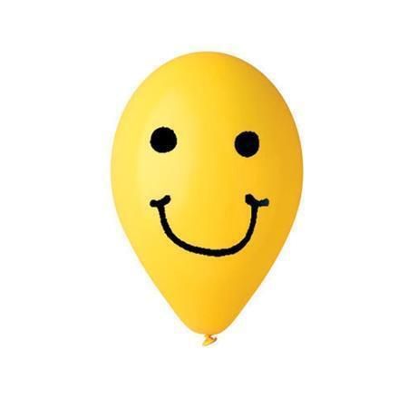Balónek, žlutá, smajlík, 30 cm ,balení 10 ks