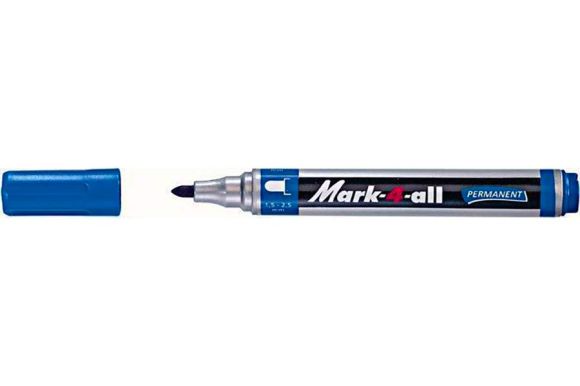 Permanentní popisovač Mark-4-all, modrá, 1,5-2,5mm, kuželový hrot, STABILO