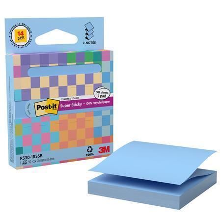 Samolepicí bloček Super Sticky, pastelově modrá, Z, 76 x 76 mm, 90 listů, 3M POSTIT 7100399315 ,balení 90 ks Samolepicí bloček Super Sticky, pastelově modrá, Z, 76 x 76 mm, 90 listů, 3M POSTIT 7100399315 ,balení 90 ks