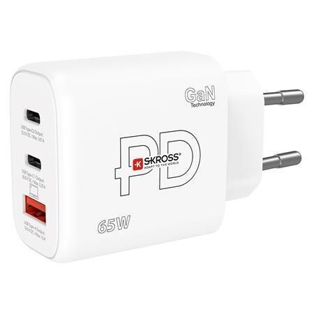 Nabíjecí adaptér, bílá, 1x USB-A / 2x USB-C PD, 65W, GaN, SKROSS SKCH001065WPDEUCN Nabíjecí adaptér, bílá, 1x USB-A / 2x USB-C PD, 65W, GaN, SKROSS SKCH001065WPDEUCN