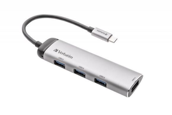 Rozbočovač USB-C, 4portový, 4x USB 3.2 Gen1 Type-A, VERBATIM 49147 Rozbočovač USB-C, 4portový, 4x USB 3.2 Gen1 Type-A, VERBATIM 49147