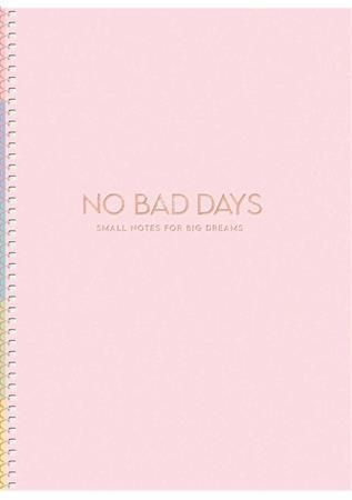 Spirálový sešit No Bad Days, mix motivů, B5, čtverečkovaný, 80 listů, tvrdé desky, SHKOLYARYK B5-S