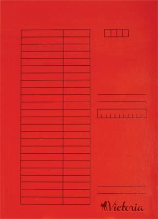 Desky s rychlovazačem, červené, karton, A4, VICTORIA ,balení 5 ks