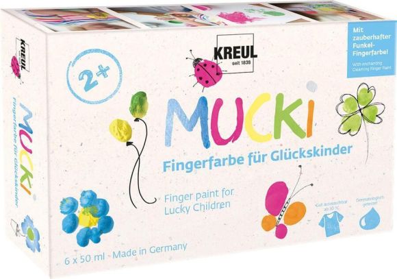Sada prstových barev, MUCKI FORTUNE, 6 barev, 6x 50ml, KREUL ,balení 6 ks