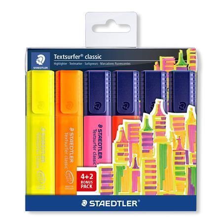 Zvýrazňovač Textsurfer classic 364, 4+2, 1-5 mm, STAEDTLER 364 SWP6P Zvýrazňovač Textsurfer classic 364, 4+2, 1-5 mm, STAEDTLER 364 SWP6P