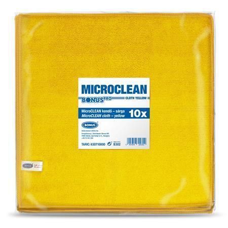 Utěrka MicroCLEAN, žlutá, univerzální, 10 ks, 32 x 32 cm, BONUS B302 ,balení 10 ks