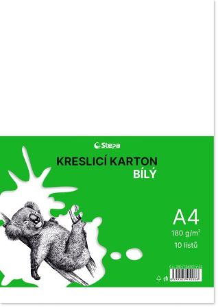 Kreslicí karton A4/10/180g - bílá, STEPA ,balení 10 ks