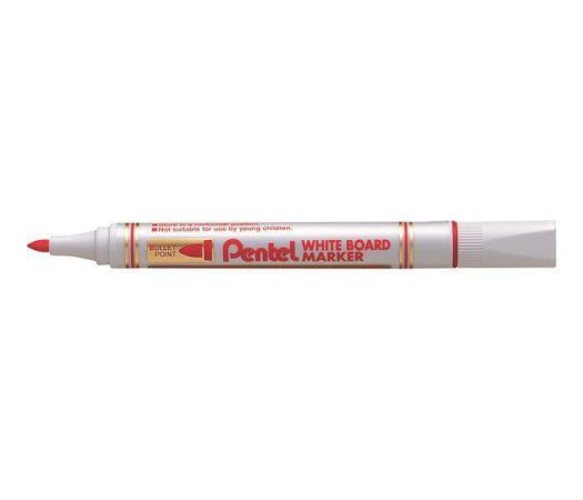 Popisovač na bílou tabuli, červená, 2 mm, kuželový hrot, PENTEL MW85-BE