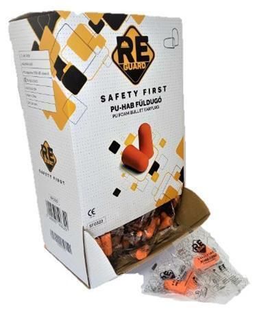 Špunty do uší, oranžová, PU pěna, 200 párů, SF0322 ,balení 200 ks