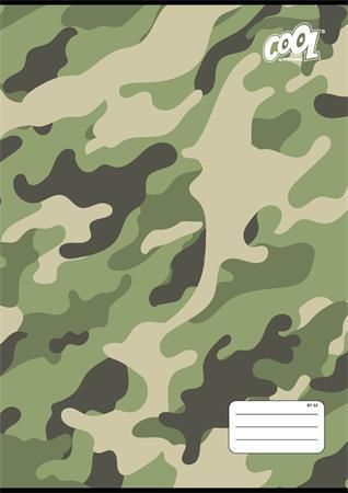 Sešit Camouflage, 87-32, mix motivů, A4, čtverečkovaný, 32 listů, COOL BY VICTORIA