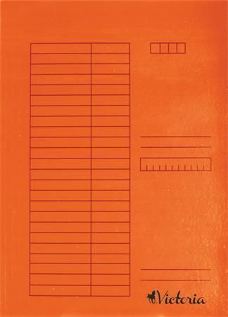 Desky s chlopněmi, oranžové, karton, A4, VICTORIA ,balení 5 ks