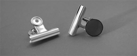 Klip na dokumenty s magnetem, stříbrná, 31 mm, kov, 12 ks/balení, HGA2741 ,balení 12 ks