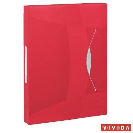 Box na spisy s gumičkou Jumbo Vivida, Vivida červená, 40 mm, A4, PP, ESSELTE