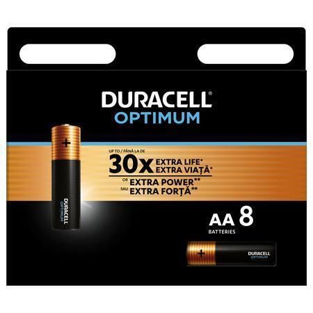 Baterie Optimum, AA, 8 ks, DURACELL 10PP110017 ,balení 8 ks