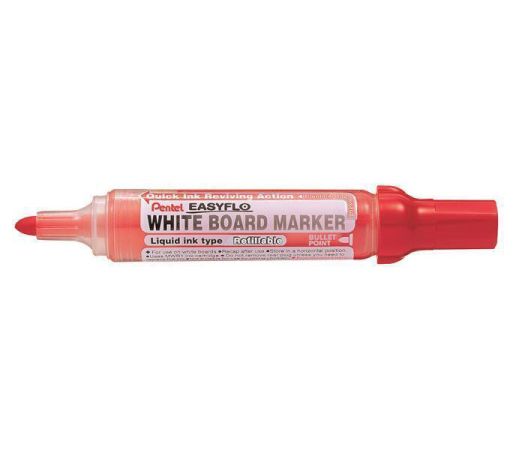 Popisovač na bílou tabuli Easyflo, červená, 6 mm, kuželový hrot, PENTEL MW50M-B