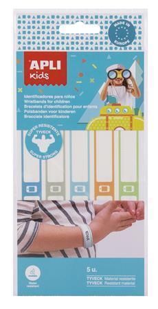 Identifikační náramky, popisovatelné, tyvek, 5 ks/balení, APLI Kids 17802 ,balení 5 ks