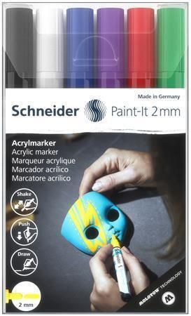 120195 Akrylové popisovače Paint-It 310, sada 6 barev, 2 mm, SCHNEIDER