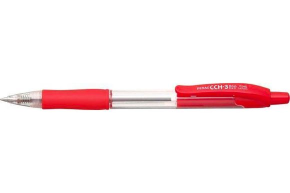 Kuličkové pero CCH3, červená, 0,7mm, stiskací mechanismus, PENAC