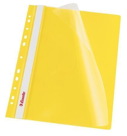 Desky s rychlovazačem a multiperforací, do pořadače, žlutá, A4, PP, ESSELTE ,balení 10 ks