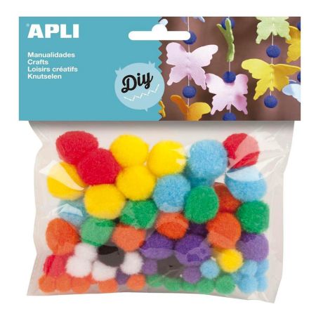 APLI kuličky POM POM - barevné / 78 ks