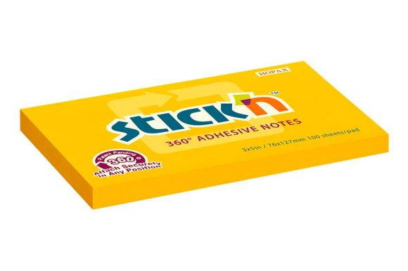 Samolepicí bločky Stick´n by Hopax 360° - 76 x 127 mm / 100 lístků / oranžová