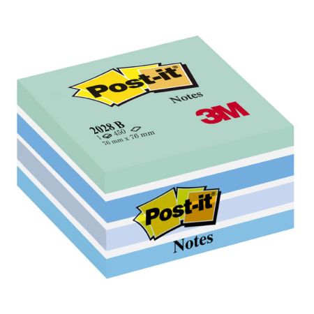 Samolepicí bločky Post-it kostky - modré odstíny / 450 lístků