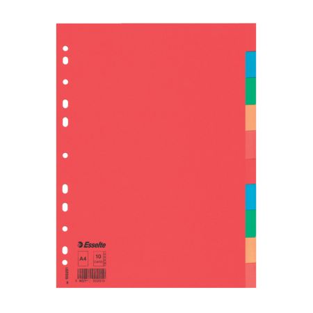Rozdružovač A4 kartonový Esselte - barevný / 10 listů Rozdružovač A4 kartonový Esselte - barevný / 10 listů