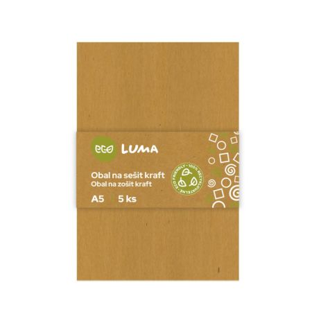 Obaly na sešity ECO LUMA - A5 / kraft / 5 ks Obaly na sešity ECO LUMA - A5 / kraft / 5 ks