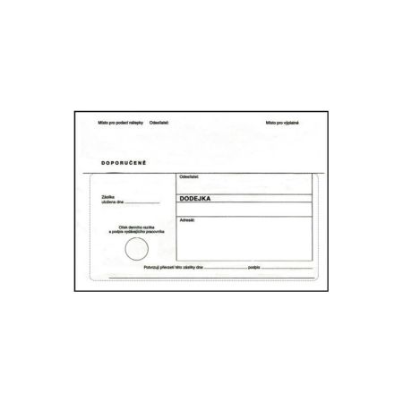 Obálky B6 s dodejkou, vytrhovací okénko - bílá / 1000 ks Obálky B6 s dodejkou, vytrhovací okénko - bílá / 1000 ks