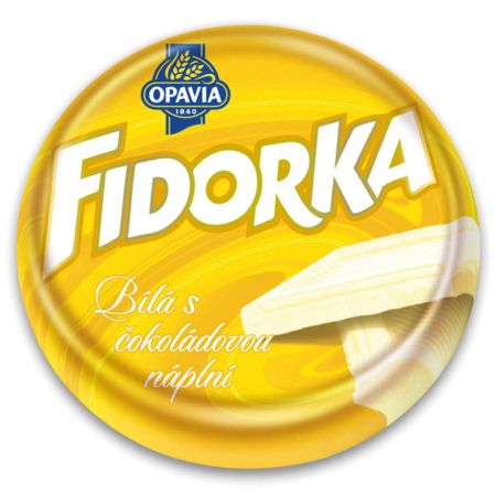 Opavia Fidorka Bílá s čokoládovou náplní, 30g Opavia Fidorka Bílá s čokoládovou náplní, 30g